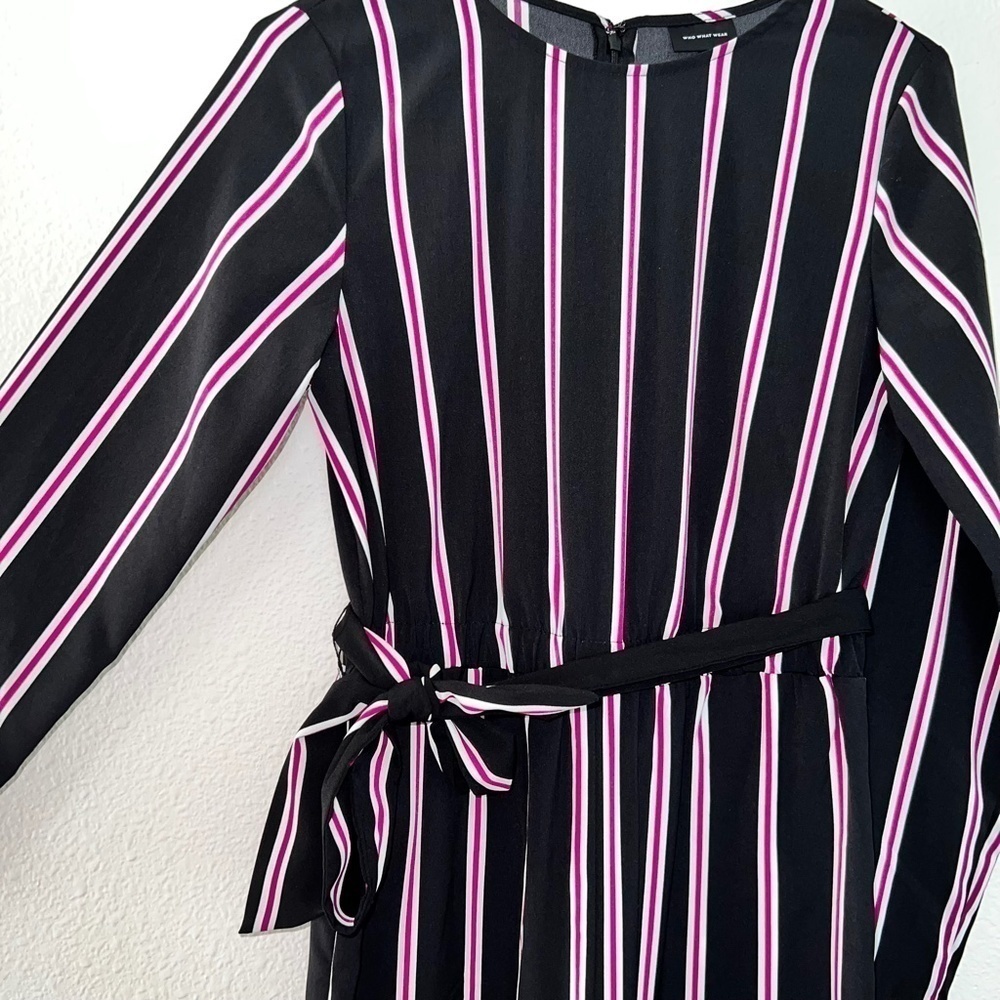 Who What Wear Long Sleeve Striped Wide Leg Jumpsuit Women's Size XS - Picture 5 of 7